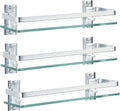 Bathroom Glass Shelf 3 Pack 15.7in Tempered Glass Shelf - Sturdy Wall