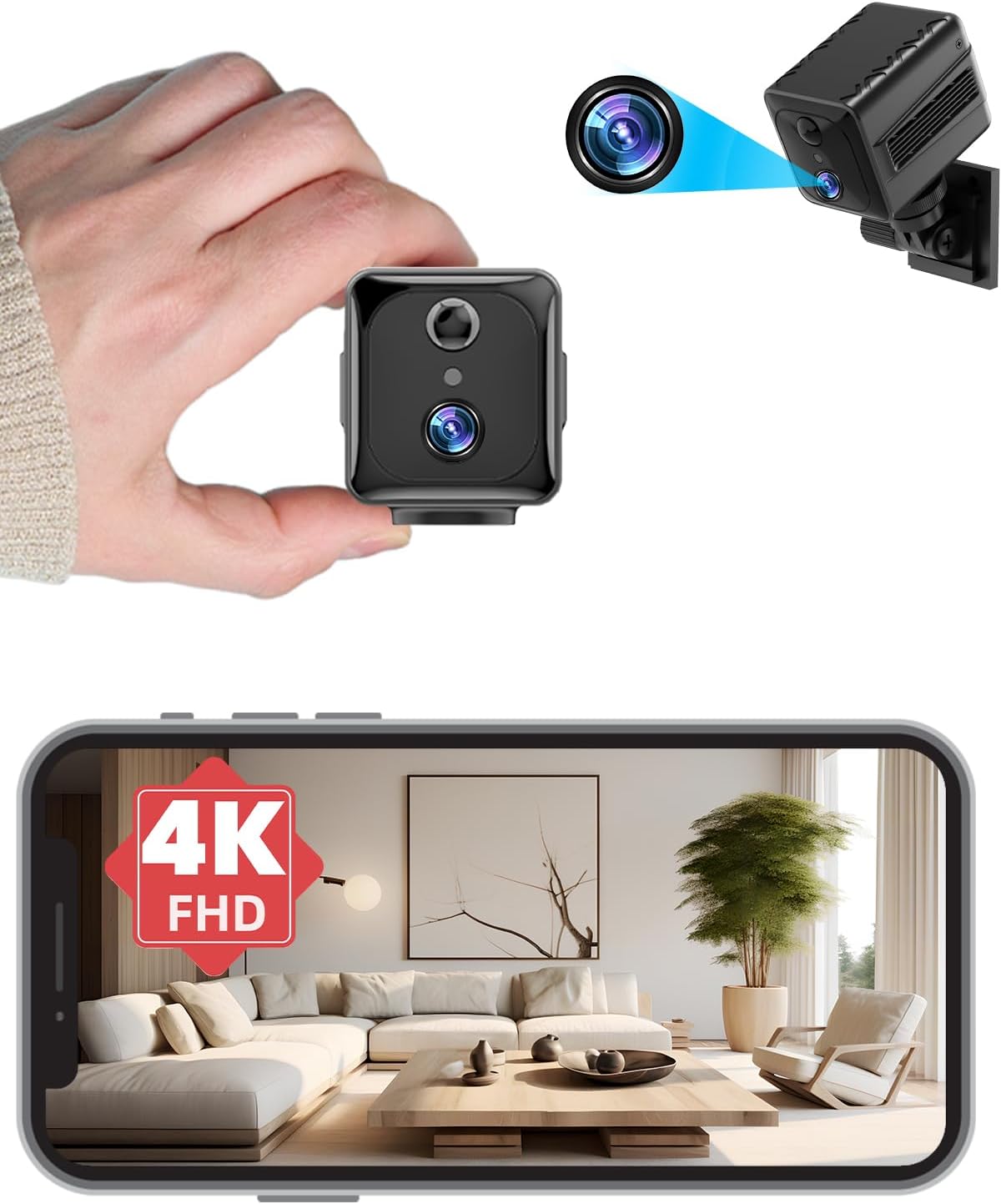 LAIFUCAM WiFi Spy Camera: 4K Video, 120-Day Battery, Night Vision