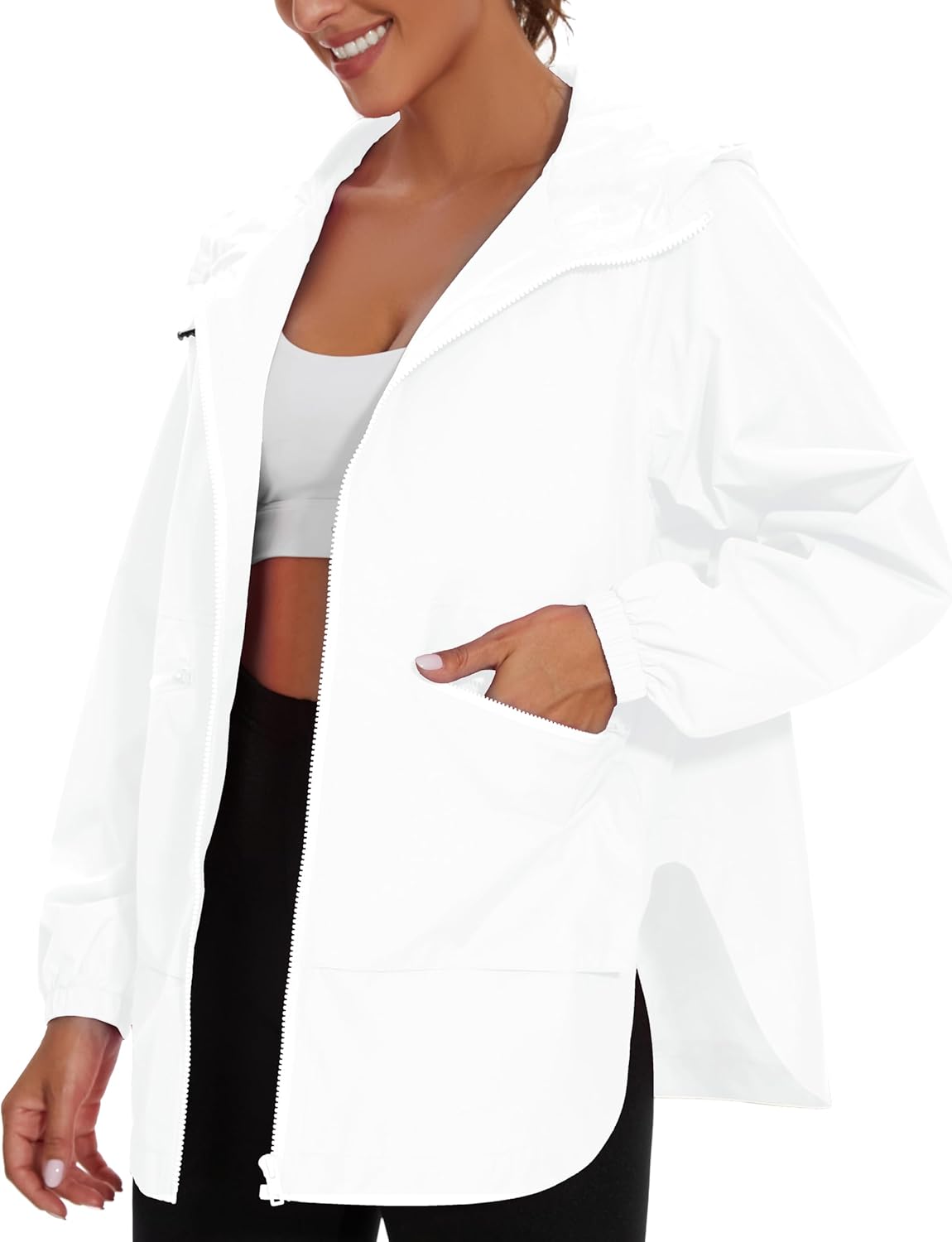 PESION Womens Waterproof Raincoat Lightweight Windbreaker Jacket