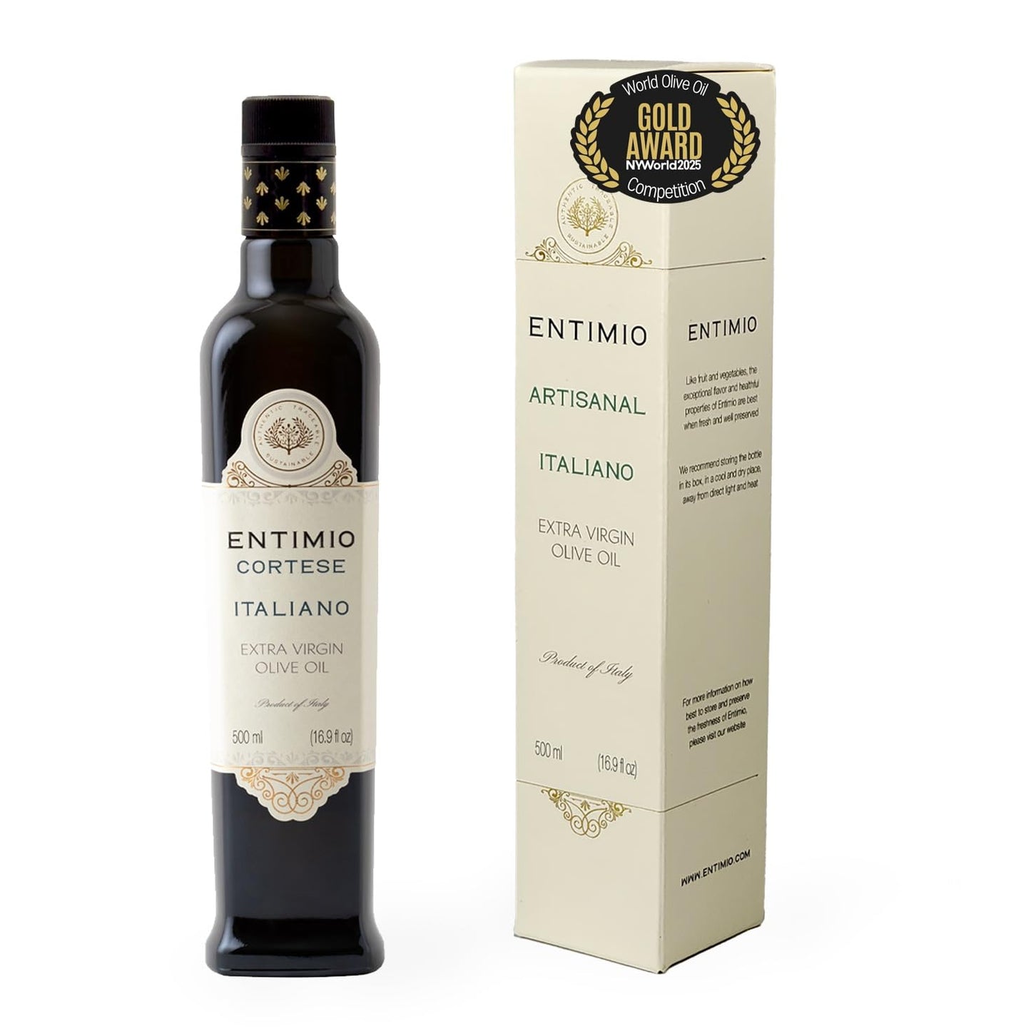 Entimio Organic Extra Virgin Olive Oil - Gold Winner 2025