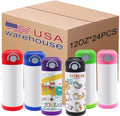 12oz Mixed Color Sublimation Kids Sippy Cups 24pack - Spill Proof Set