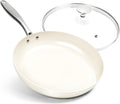 MICHELANGELO 12 in Frying Pan with Lid - Large Nonstick Ceramic