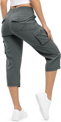 Womens Cargo Capris Lightweight Hiking Pants - Breathable Comfort Soft