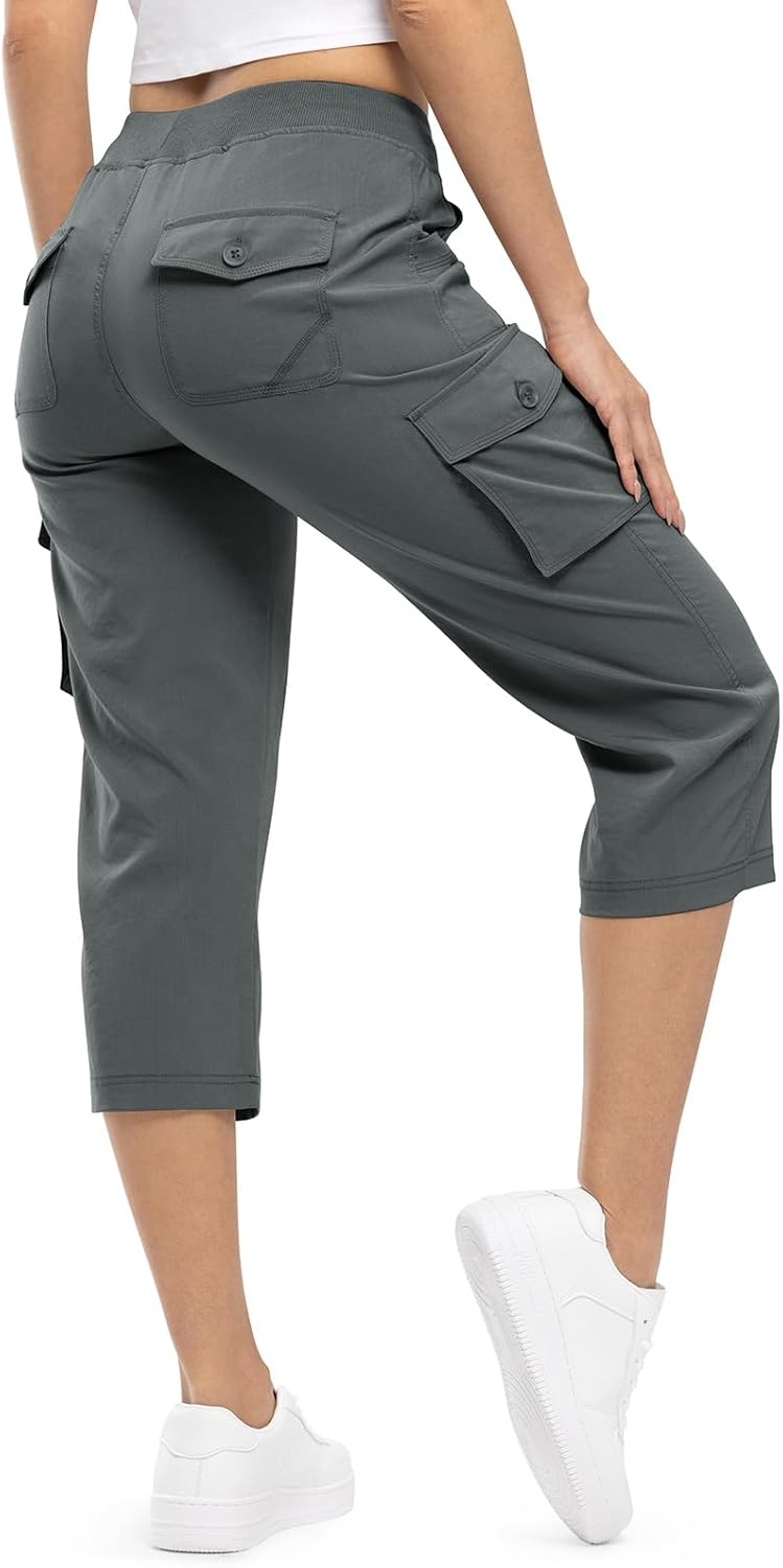 TBMPOY Womens Cargo Capris Lightweight Hiking Pants for Summer