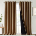 Total Shade Blackout Curtains Gold Brown 2 Panels 62in x 95in - Deep