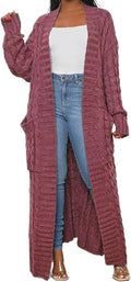 Womens Stylish Cable Knit Dual Chunky Cardigan (Style DXVB)