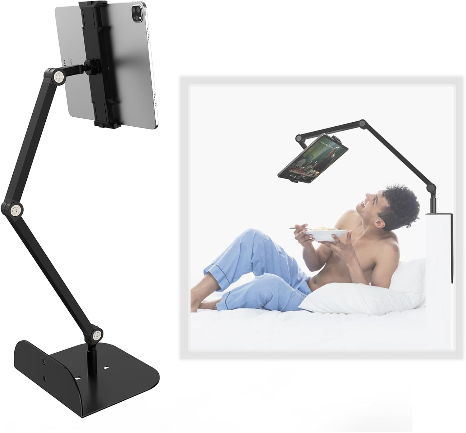 Phone and Tablet Holder for Bed, Sofa and Desk - Adjustable Arm