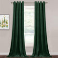 Dark Green Velvet Curtains 84 in Room Darkening Panels - Luxe Thermal