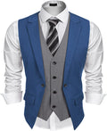 COOFANDY Men's Layered Suit Vest Slim Fit - Formal & Versatile