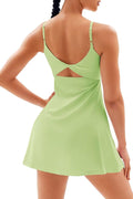 Stylish Backless Tennis Dress with Built-in Shorts for Women