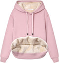 Haellun Womens Casual Winter Fleece Sherpa Lined Pullover Hoodie