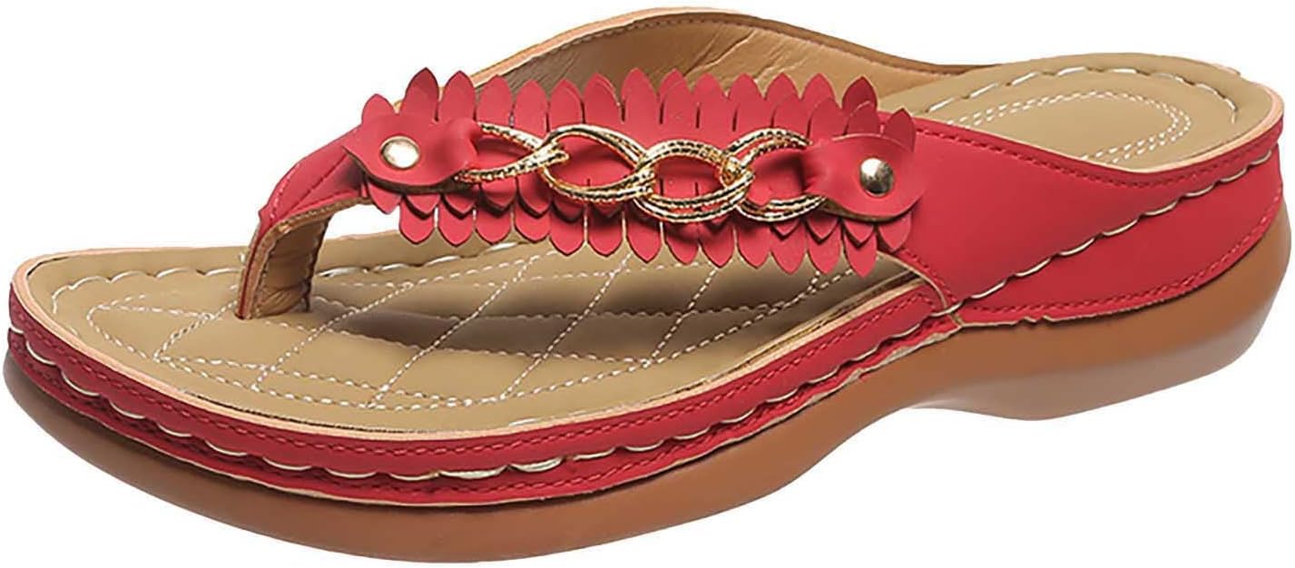 Stylish Low Heel Flip Flops - Beach Chic Comfort