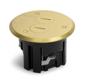Lew Electric Round Floor Box Kit (Screw Plugs, Brass) - Clean Floor