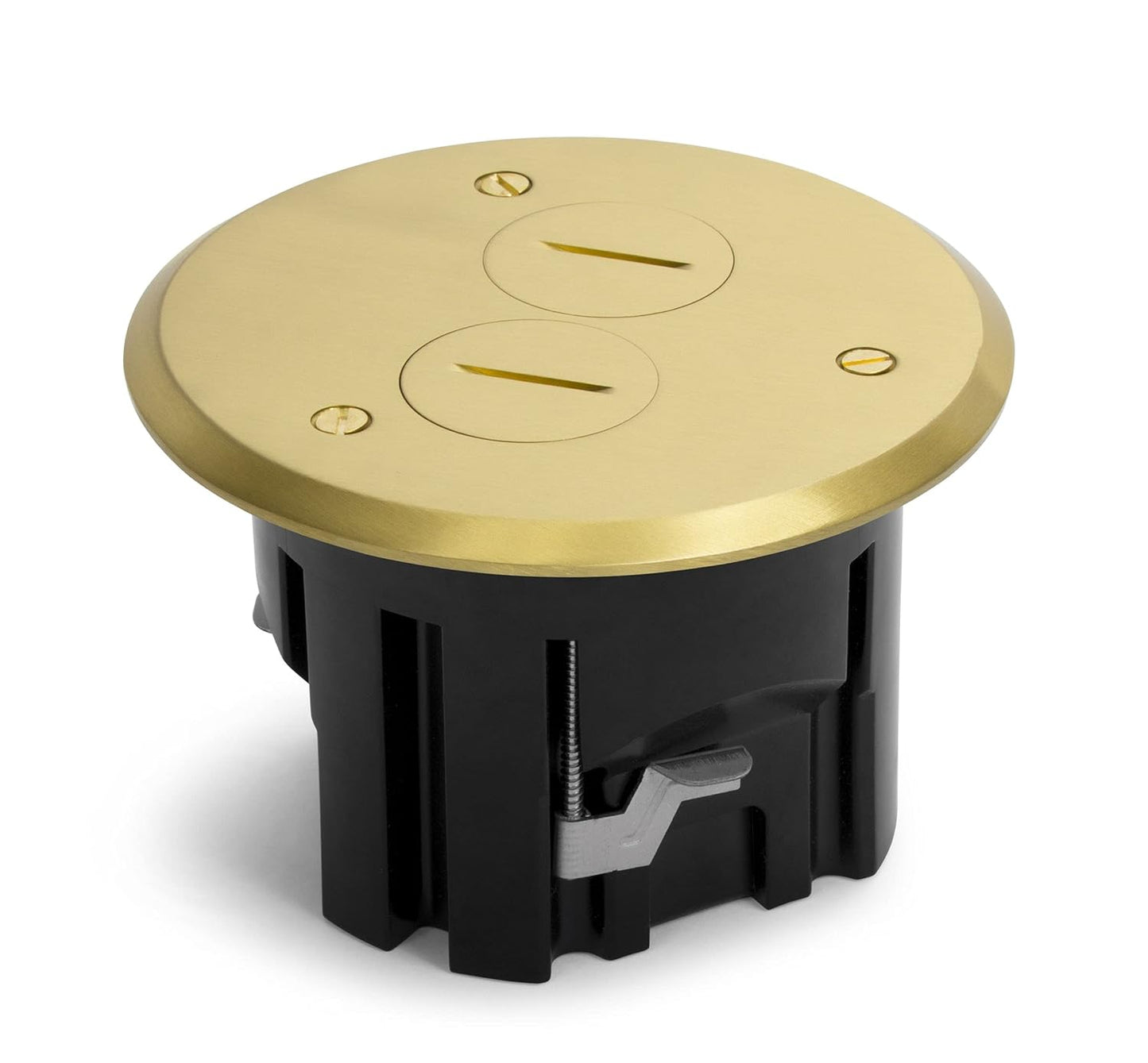 Lew Electric Round Floor Box Kit with Brass Cover for Outlets