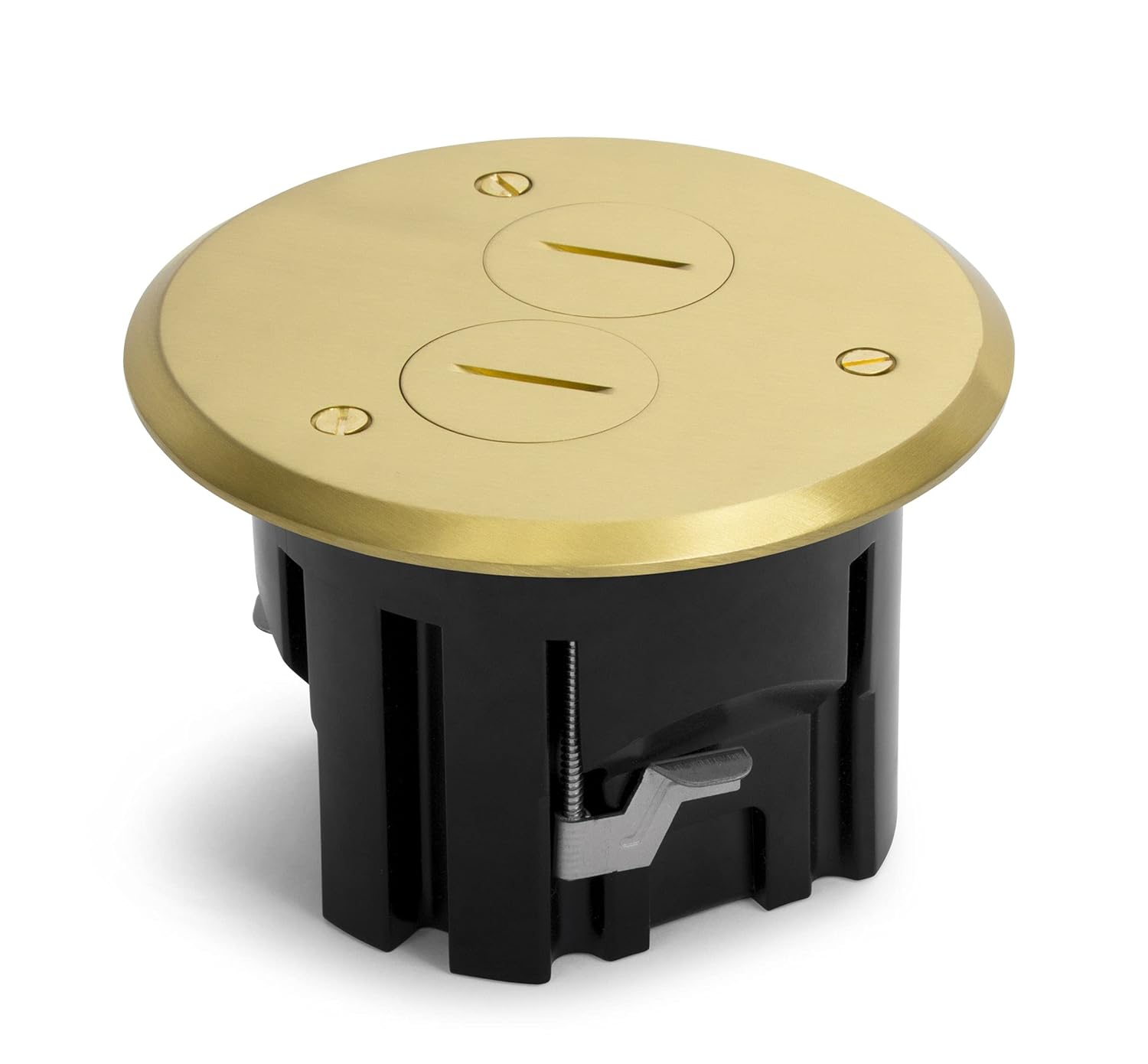 Lew Electric Round Floor Box Kit with Brass Cover for Outlets