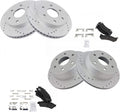 Front & Rear Semi-Metallic Brake Pad and Rotor Kit - G-Coated Slotted