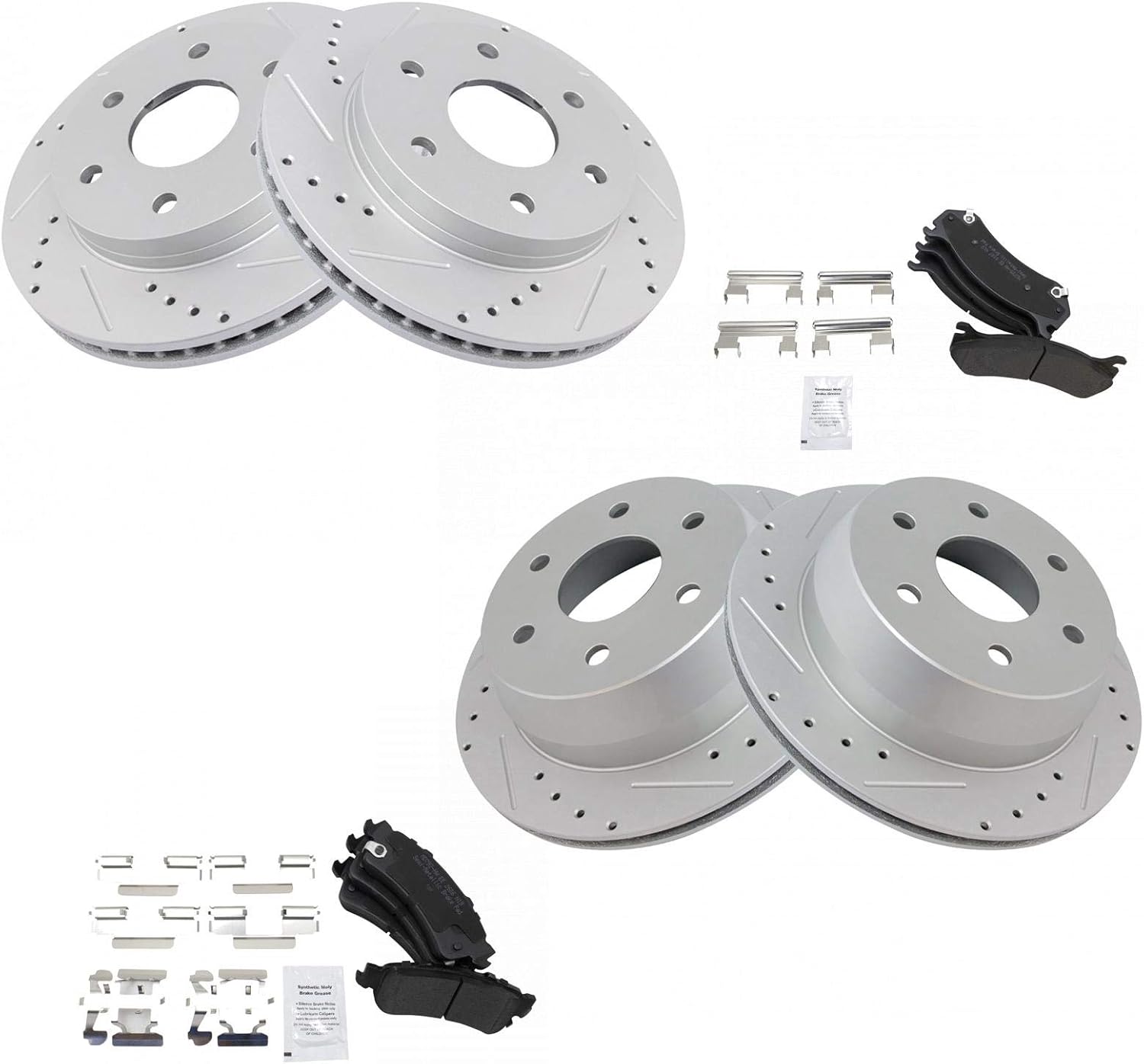 TRQ Brake Pad & Rotor Kit for 99-07 Chevrolet GMC Vehicles