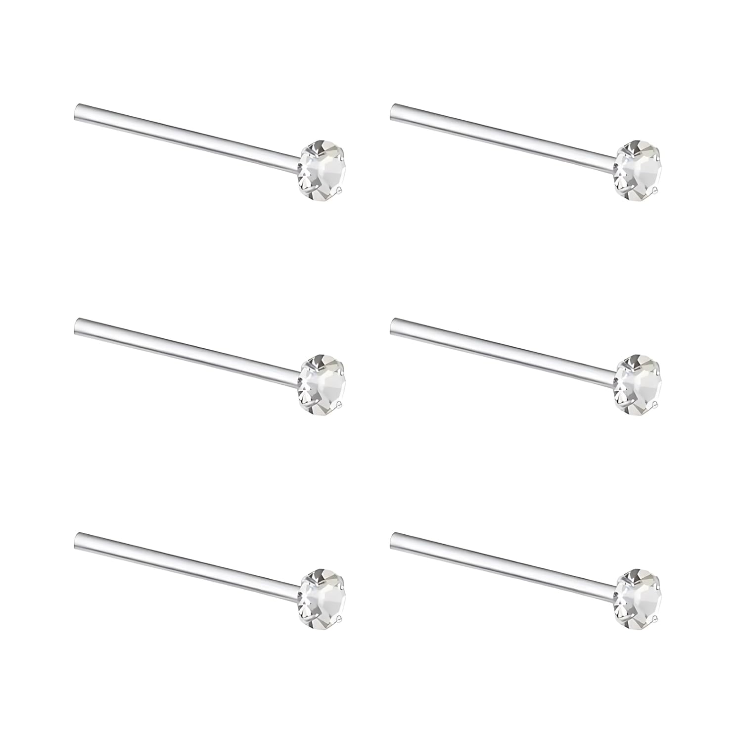 Teeny Tiny 1.5mm CZ Nose Stud in Sterling Silver for Stylish Look
