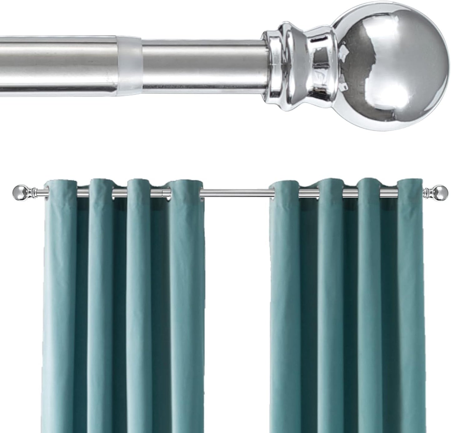 Adjustable Silver Curtain Rods - Secure Support for Any Window!