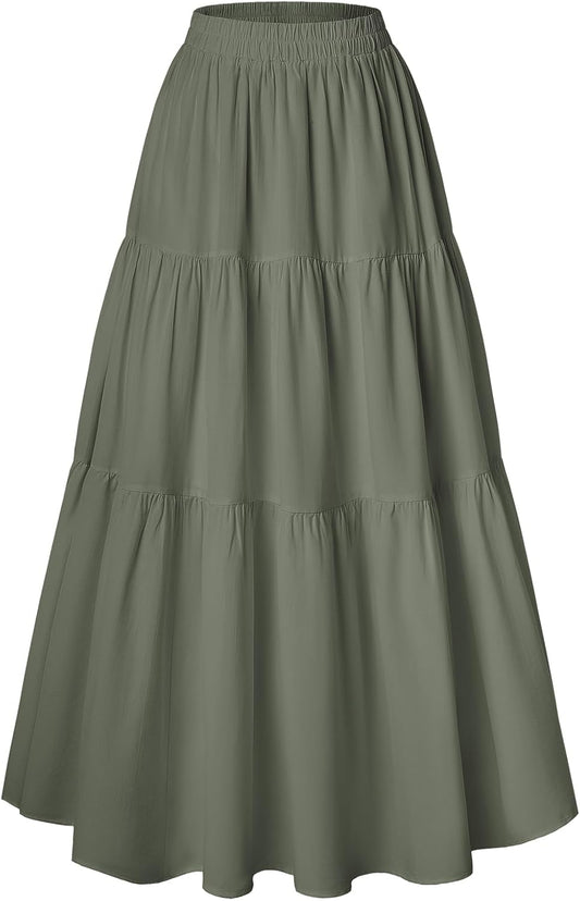 Scarlet Darkness Maxi Long Skirts for Women with Pockets
