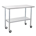 Stainless Steel Work Table 24x48 in - NSF Commercial Prep Table