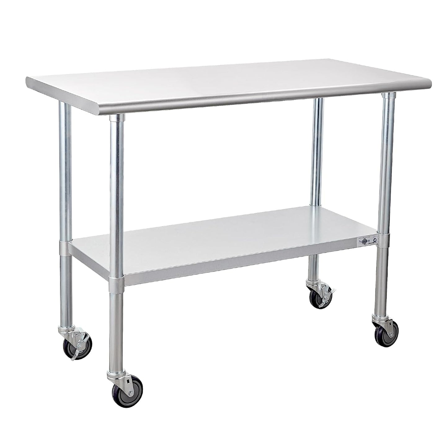 Profeeshaw Stainless Steel Table with Wheels for Heavy Duty Use