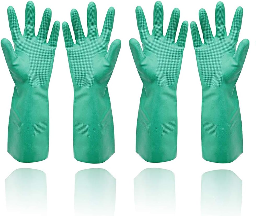 GAYISIC Latex-Free Kitchen Gloves x2: Non-Slip, Heavy Duty