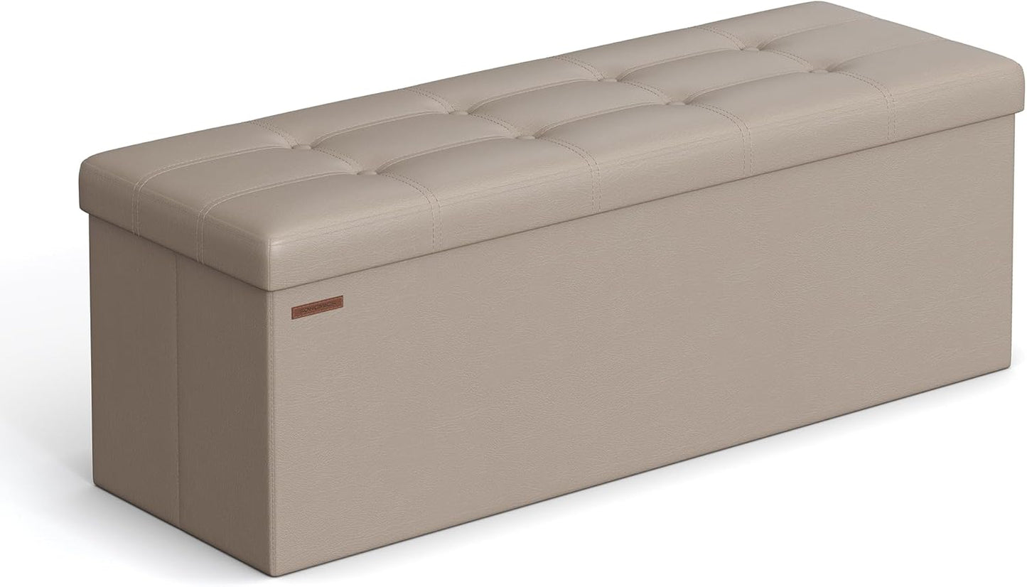 SONGMICS Mazie Collection 43in Folding Storage Ottoman Bench