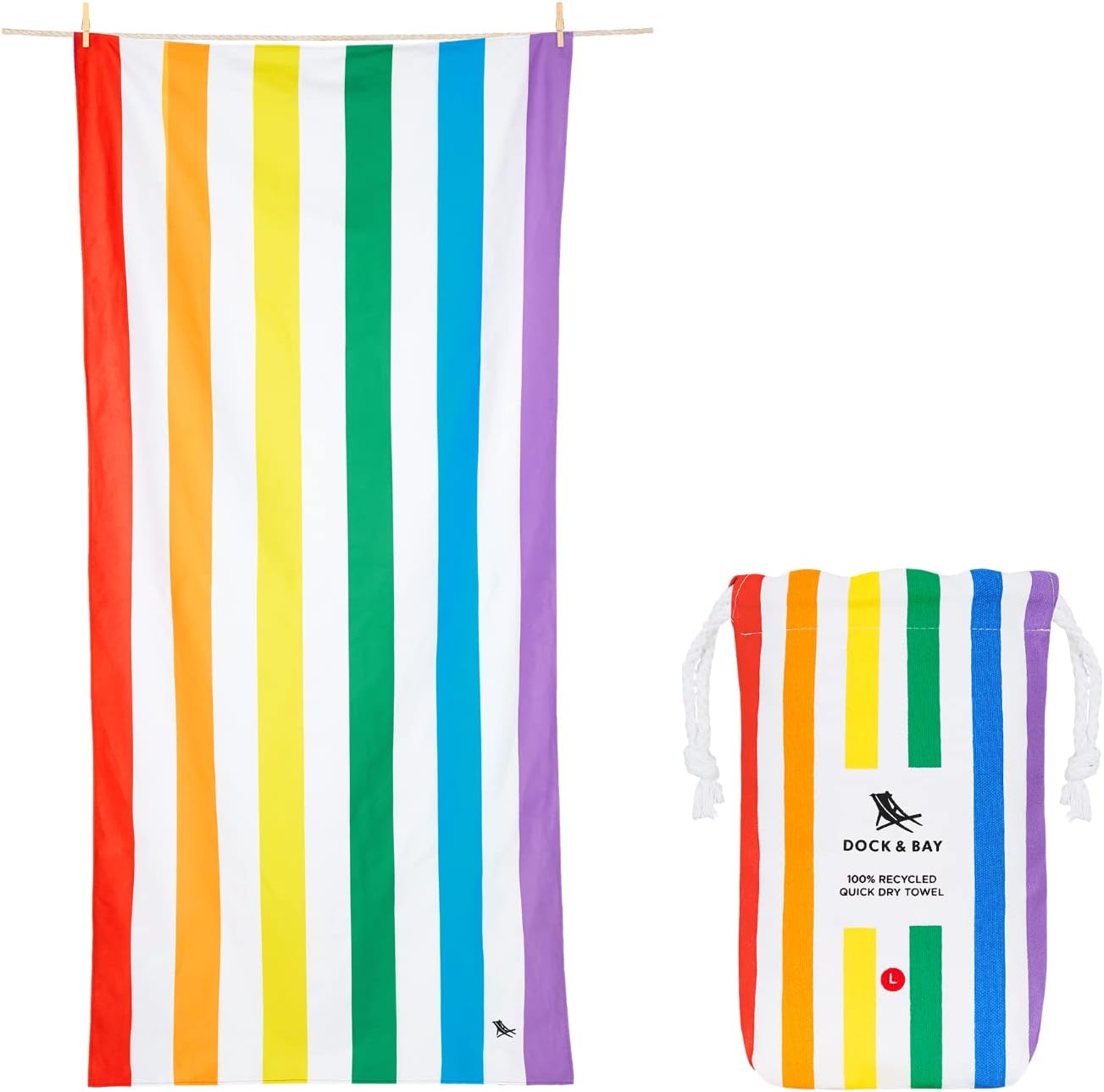 Dock & Bay Quick Dry Beach Towel - Sand Free, Eco-Friendly