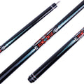 Short Canadian Maple Pool Cue - Black Turquoise Design (36/42/48)