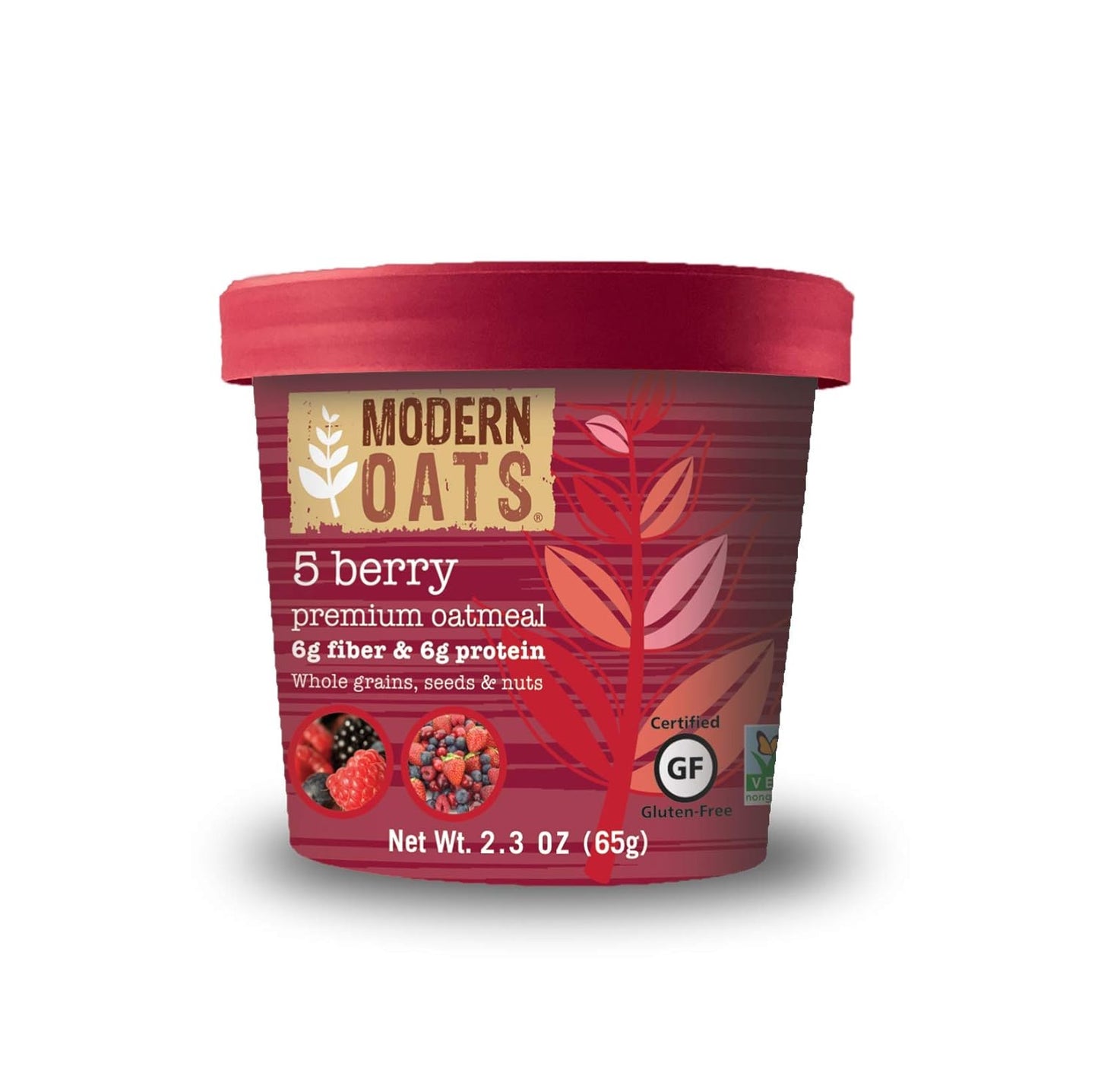 Modern Oats 5 Berry Instant Oatmeal Cups for Healthy Breakfast