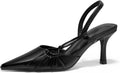 Coutgo Womens Slingback Kitten Heels Closed Pointed Toe Pumps side