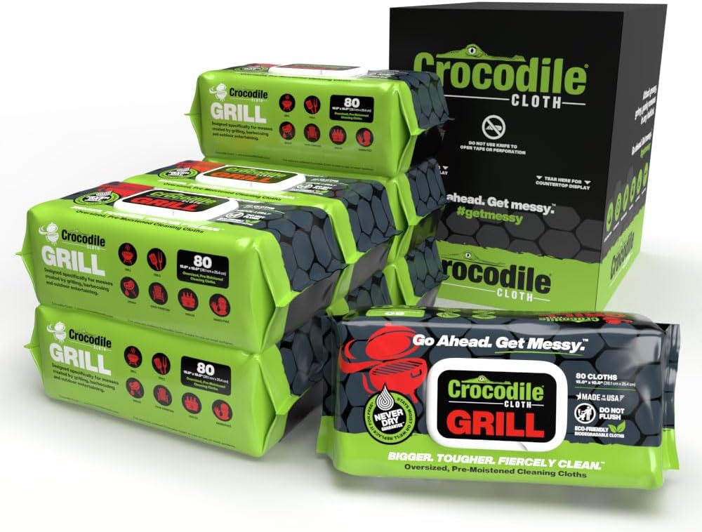 Crocodile Cloth Grill Wipes: Extra-Large 15 x 10 Cleaning Power