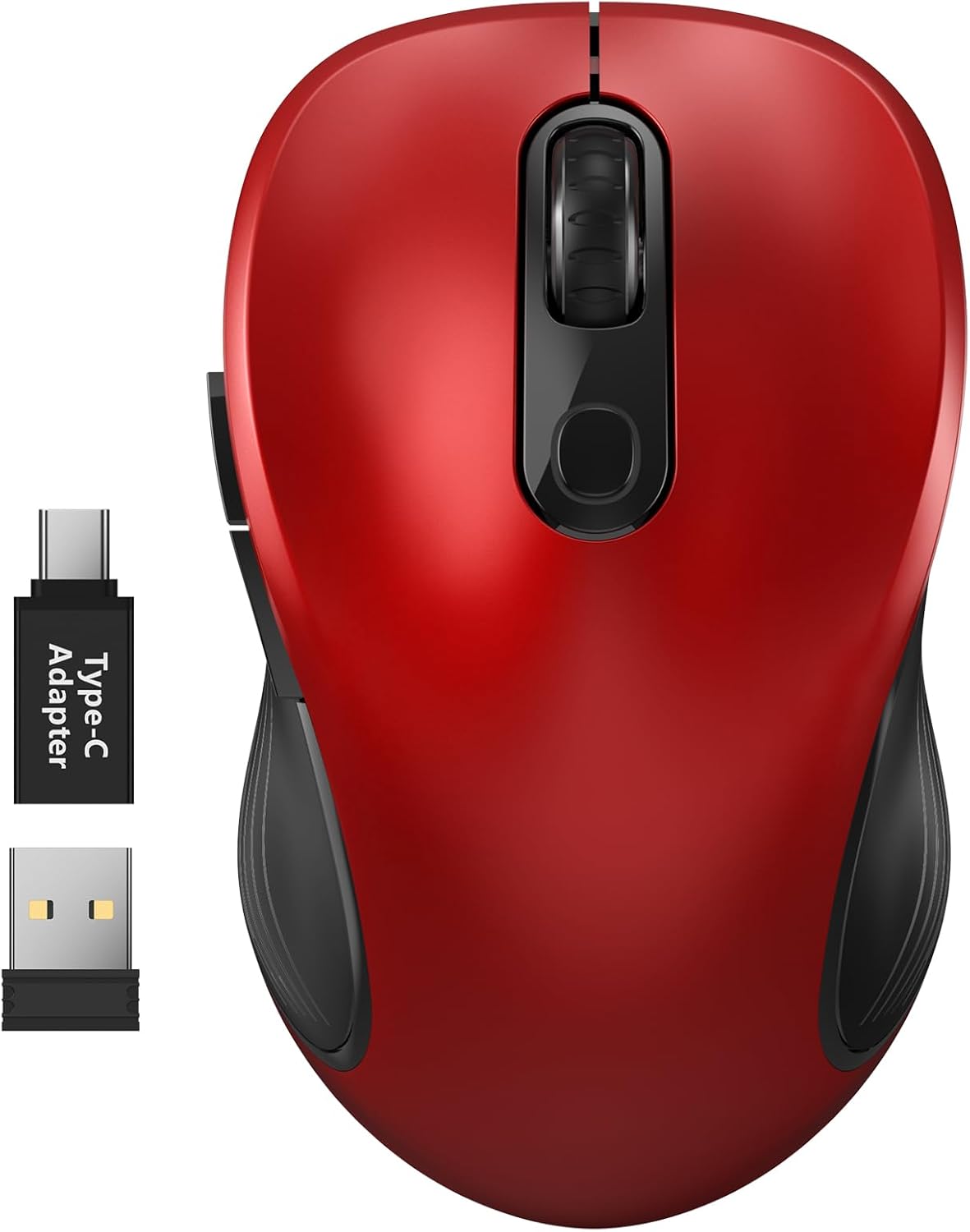 Wireless Ergonomic Mouse for Laptop & PC (Red)