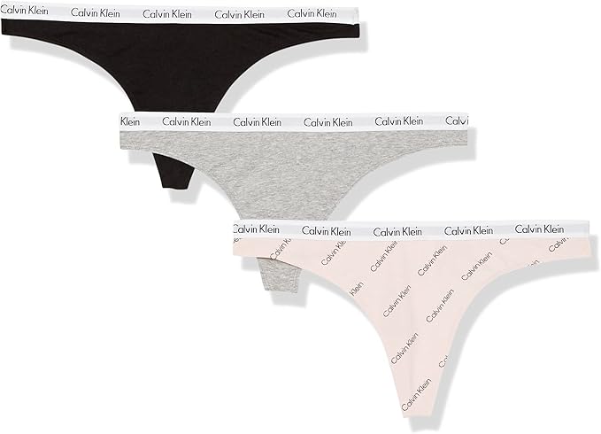 Calvin Klein Women's Carousel Logo Cotton Stretch Thong 5-Pack