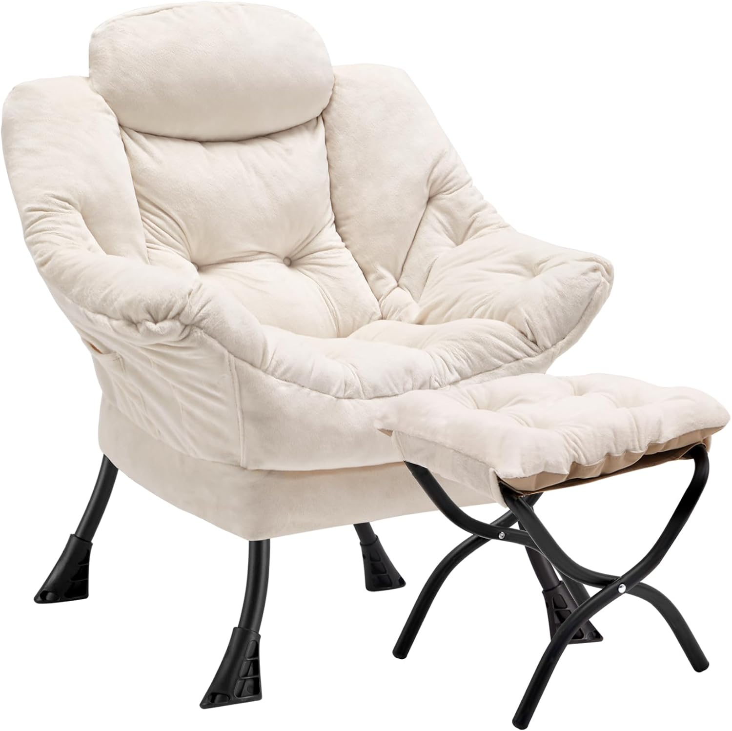 Lazy Chair with Folding Ottoman for Living Room and Office