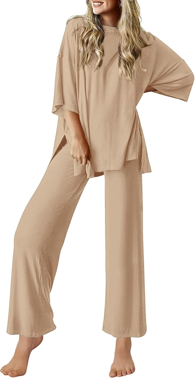 Ekouaer Lounge Sets for Women Soft Comfy Pajamas 2 Piece Outfits