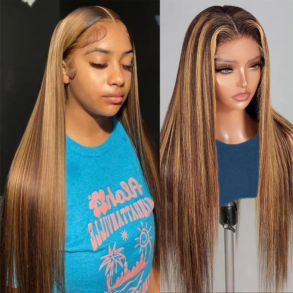 13x4 Ombre Lace Front Wigs Human Hair for Women 28 Inch Style