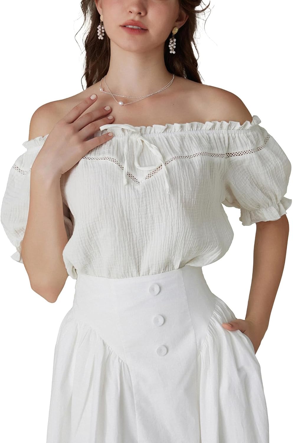Scarlet Darkness Women's Off Shoulder Puff Sleeve Summer Top