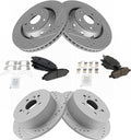 Front and Rear Ceramic Brake Pad & Rotor Kit for 2009-2015 Toyota
