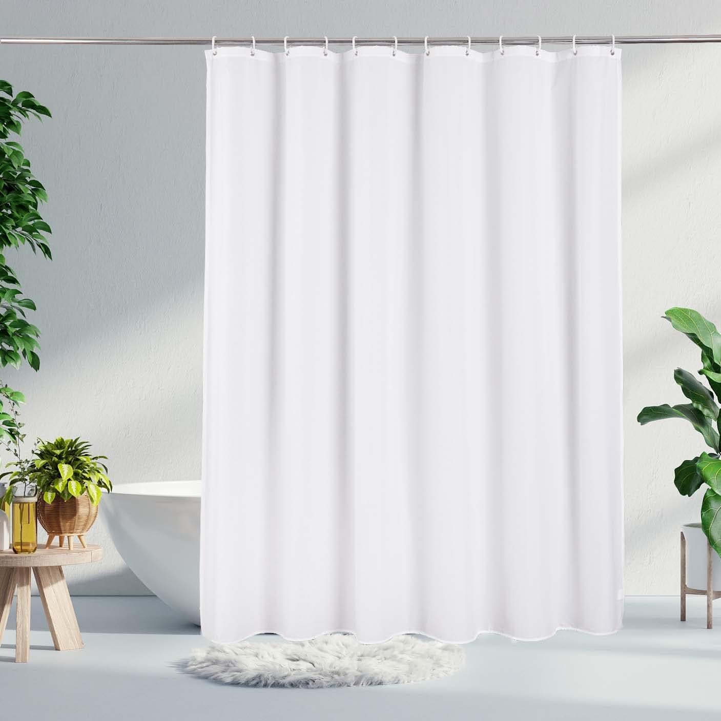 Waterproof Hotel-grade 72x75 Shower Curtain in Pure White