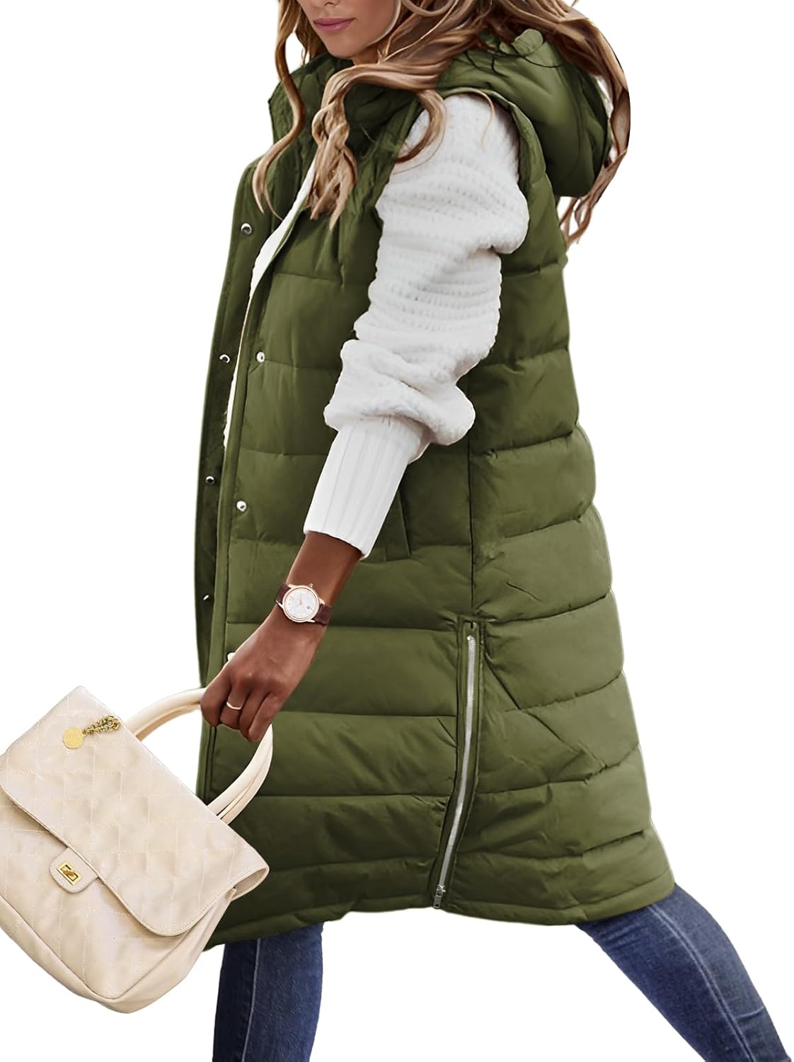 HEEKPEK Womens Puffer Vest: Stylish Warm Hooded Jacket