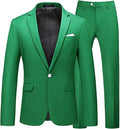 MOGU Mens Slim Fit 2 Piece Suit One Button Notch Lapel Tuxedo - Prom