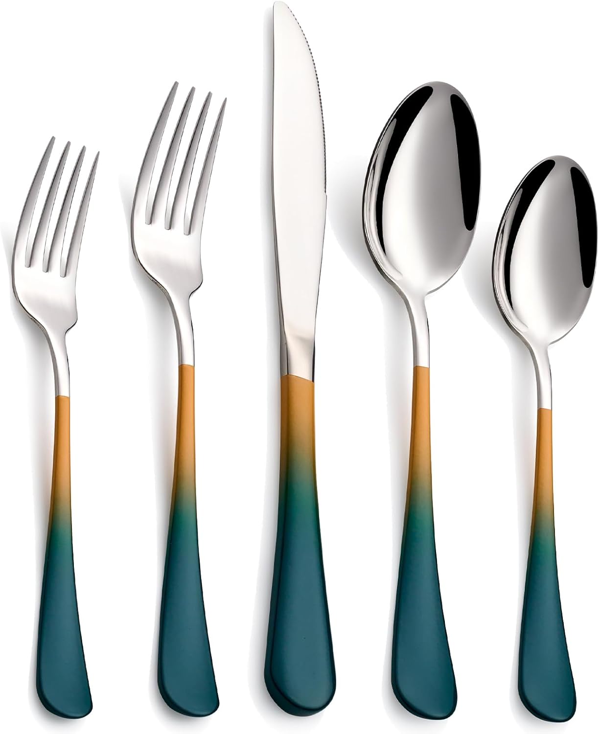 20-Piece Colorful Silverware Set for 4, Modern Cutlery Design