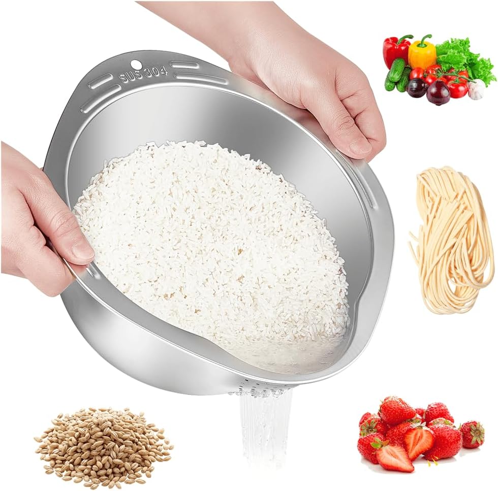 GIUOIDUO 4-in-1 Rice Washer Bowl - Rinse & Strain Effortlessly!