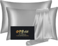Silk Pillowcase 2 Pack King Size Grey - Mulberry Satin for Hair & Skin