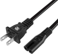 5ft 2-Prong AC Power Cord for Gaming & Entertainment Devices - Black