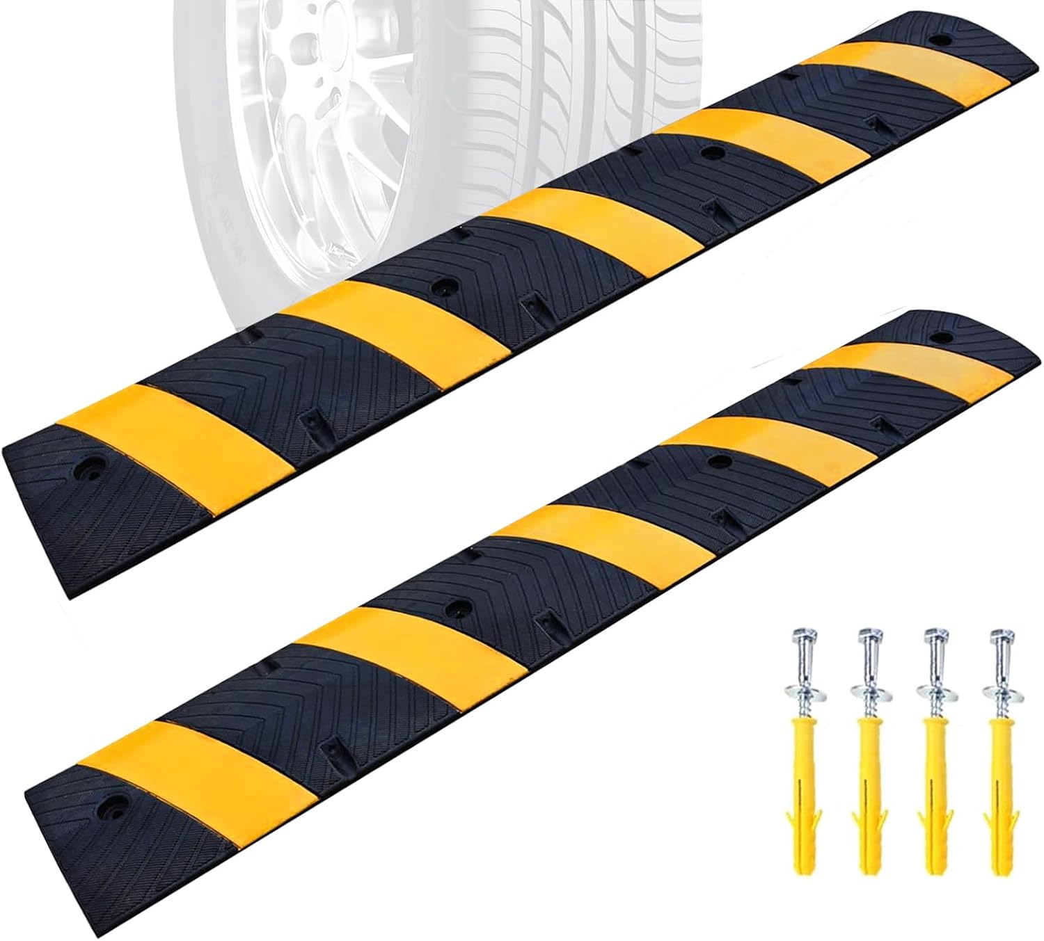 Heavy Duty Rubber Speed Bump Cable Protector Ramp for Driveway