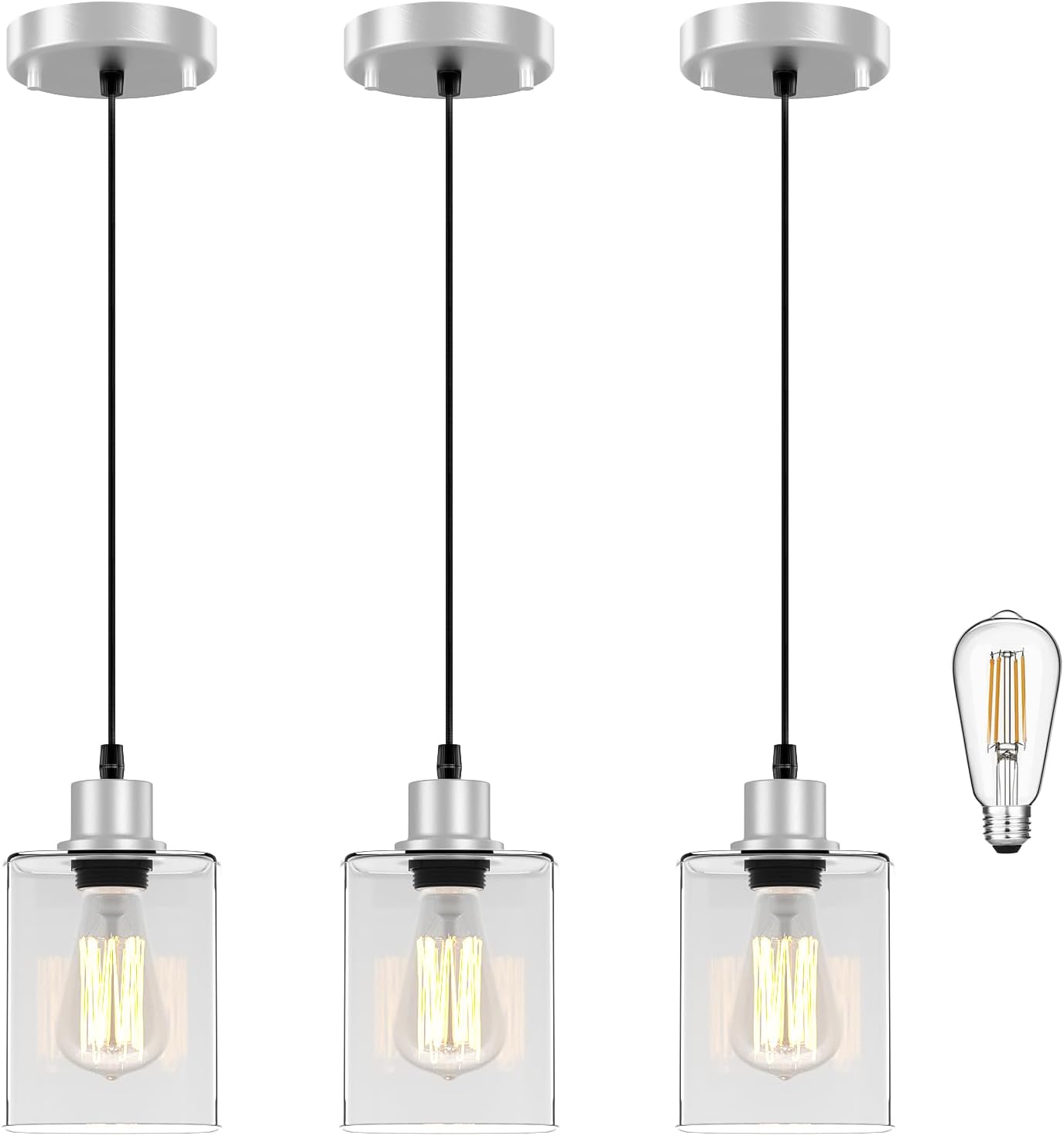 Stylish Pendant Light Kitchen Island Lighting with Bulb Included