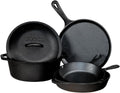 Lodge Pre-Seasoned Cast Iron 5 Piece Set - Durable Kitchen Workhorses